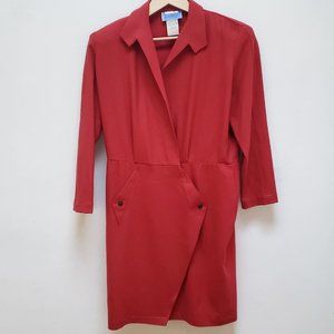 Thierry Mugler 1980s Crimson Wool Coat Dress